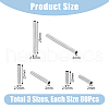 DICOSMETIC 240Pcs 3 Style 304 Stainless Steel Tube Beads STAS-DC0015-54-2