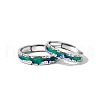 S925 Sterling Silver Enamel Adjustable Ring FS-WGC4316-01-3