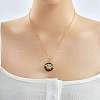 Brass Evil Eye Glass Pendant Necklaces AA7178-10-3