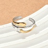 304 Stainless Steel Double Color Cuff Rings RJEW-S635-01GP-H-2