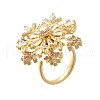 Snowflake Rotatable Open Cuff Rings for Women RJEW-B111-01G-3