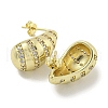 Teardrop Rack Plating Brass Micro Pave Cubic Zirconia Stud Earrings for Women EJEW-E312-10G-2