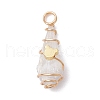 5Pcs 5 Styles Electroplated Natural Quartz Crystal Copper Wire Wrapped Pendants PALLOY-JF03427-3
