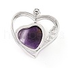 Natural Amethyst Pendants G-C236-01B-P-RS-3