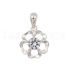 Fine Silver Pave Clear Cubic Zirconia Charms STER-P069-03A-S-1