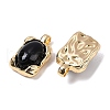 Brass with Glass and Imitation Agate Pendants Pendants KK-Q030-24G-2