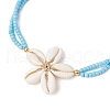 Adjustable Natural Cowrie Shell Beaded Braided Anklets AJEW-AN00686-01-3