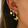 3 Pairs Heart & Butterfly Stainless Steel Earring Sets YL4741-1-3