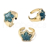 Star Natural Apatite Cubic Zirconia Cuff Rings RJEW-M076-02G-06-2