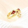 Brass Micro Pave Cubic Zirconia Cuff Rings for Women RJEW-F184-13B-G-4