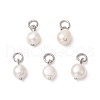 10Pcs 2 Colors Natural Cultured Freshwater Pearl Potato Charms PALLOY-JF03920-2