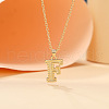 Alloy Textured Initial Pendant Necklaces FS-WG9837C-06-1