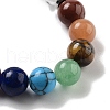 Natural Obsidian Round Beaded Chakra Stretch Bracelets BJEW-K251-01F-4