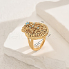 Brass Micro Pave Cubic Zirconia Geometric Adjustable Finger Rings for Women FR4492-5-2