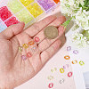 CHGCRAFT 560Pcs 7 Colors Transparent Acrylic Linking Rings MACR-CA0001-42-3