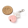 Angel Plastic Pearl & Acrylic Pendant Decorations HJEW-JM03466-3