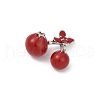Brass Red Enamel Pendants KK-M322-03P-2