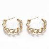 Semicircular Brass Half Hoop Earrings X-KK-T062-38G-NF-2