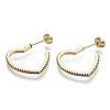 Brass Micro Pave Colorful Cubic Zirconia Stud Earrings EJEW-S208-009-2