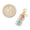Natural Green Aventurine Chips inside Glass Wishing Bottle Pendant Decoration HJEW-JM03307-01-3