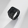Square with Cross Pattern 304 Stainless Steel Finger Rings for Men FS-WGAC6B1-12-1