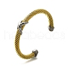 304 Stainless Steel Cuff Bangles BJEW-U021-02GS-4