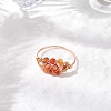 Natural Carnelian Beads with Solid Round Brass Beads and Eco-Friendly Copper Wire Rings RJEW-TA00184-02-1