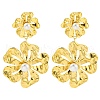 304 Stainless Steel Flower Dangle Stud Earrings for Women EJEW-U023-04G-01-2