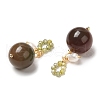 Natural Agate Round Pendant Decorations AJEW-P108-02G-3