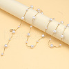Alloy & Plastic Imitation Pearl Round Beads Bar Link Tassel Waist Chains for Women WG258D9-01-2