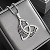 Viking Triskelion Knot Moon Stainless Steel Pendant Necklaces for Men FS-WG9ED82-01-4