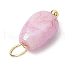 20Pcs Opaque Baking Painted Crackle Glass Charms PALLOY-JF03952-07-5