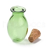 Oval Glass Cork Bottles Ornament AJEW-O032-03F-3
