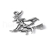 Tibetan Style Halloween Witch Alloy Pendants TIBEP-Q050-06AS-NR-1