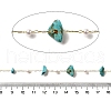 Handmade Synthetic Turquoise Chip Beaded Chains CHC-F020-02G-04-2