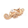 Beach Theme Brass Micro Pave Clear Cubic Zirconia Pendants KK-Z072-04KCG-03-2