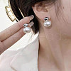 Alloy Imitation Pearl Stud Earrings FS-WGD078E-02-2