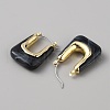 Acrylic Rectangle Hoop Earrings EJEW-WH0012-039B-2