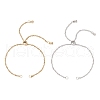 2Pcs 2 Colors 304 Stainless Steel Singapore Chain Bracelet Slider Making AJEW-JB01344-1