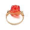7Pcs Brass Acrylic Finger Rings RJEW-JR00884-5