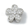 Rack Plating Brass Micro Pave Clear Cubic Zirconia Beads KK-A220-11B-P-1