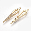 Brass Micro Pave Cubic Zirconia Pendants KK-T038-385G-2