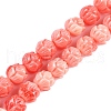 Synthetic Shell Dyed Carved Beads Strands SHEL-C008-01-1