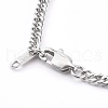 Tarnish Resistant Women's 304 Stainless Steel Diamond Cut Curb Chain Bracelets BJEW-JB06018-01-3