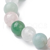 8mm Round Natural Rose Quartz & Amazonite & Green Aventurine & Quartz Crystal Beaded Stretch Bracelets for Women X-BJEW-JB10625-02-3