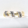 Brass Micro Pave Cubic Zirconia Open Cuff Rings RJEW-D313-03PG-1