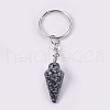 Natural Snowflake Obsidian Keychain KEYC-P041-A010-2