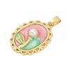 Brass Enamel Pendants KK-U068-11A-01G-2