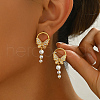 Elegant Butterfly Brass Pave Clear Cubic Zirconia Dangle Stud Earrings UU2168-1