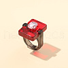 Resin Rhinestone Finger Rings for Women FS-WG5C33D-02-1